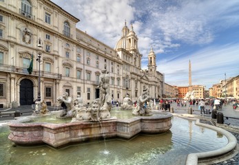 Naklejka na ściany i meble Fontana del Moro, Piazza Navona, 