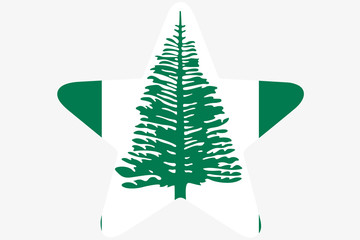 Flag Illustration inside a star of the country of Norfolk