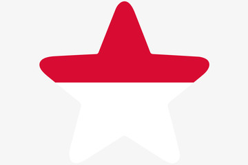 Flag Illustration inside a star of the country of Monaco