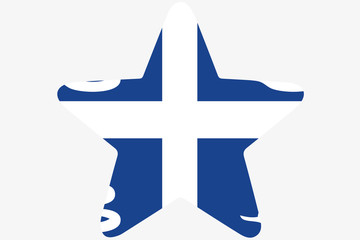 Obraz premium Flag Illustration inside a star of the country of Martinique