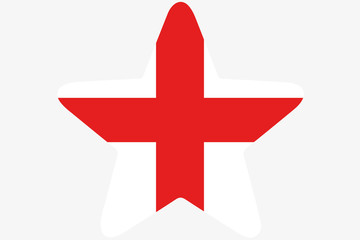 Obraz premium Flag Illustration inside a star of the country of England