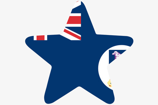 Flag Illustration inside a star of the country of FalklandI slan