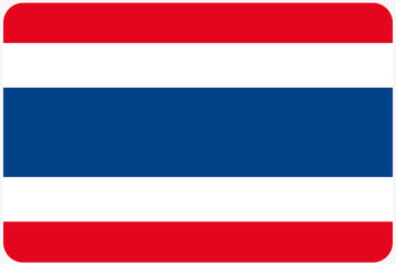 Flag Illustration with rounded corners of the country of Thailan