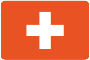 Flag Illustration with rounded corners of the country of Switzer
