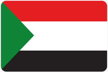 Flag Illustration with rounded corners of the country of Sudan