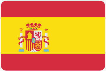 Flag Illustration with rounded corners of the country of Spain