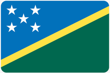 Flag Illustration with rounded corners of the country of Solomon
