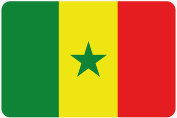 Flag Illustration with rounded corners of the country of Senegal