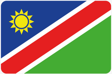 Flag Illustration with rounded corners of the country of Namibia