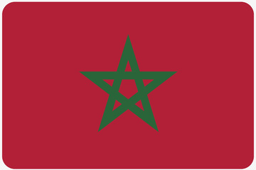 Flag Illustration with rounded corners of the country of Morocco