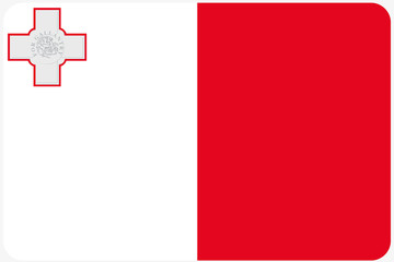 Flag Illustration with rounded corners of the country of Malta