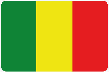 Fototapeta premium Flag Illustration with rounded corners of the country of Mali