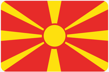 Flag Illustration with rounded corners of the country of Macedon