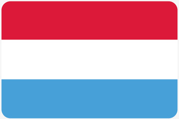 Flag Illustration with rounded corners of the country of Luxembo