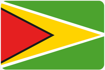Flag Illustration with rounded corners of the country of Guyana