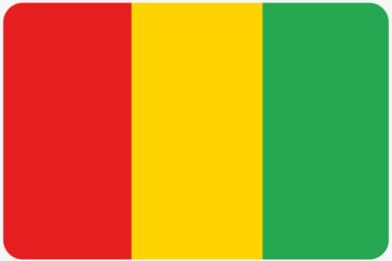 Flag Illustration with rounded corners of the country of Guinea