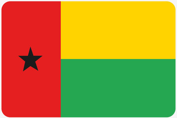 Naklejka premium Flag Illustration with rounded corners of the country of Guinea