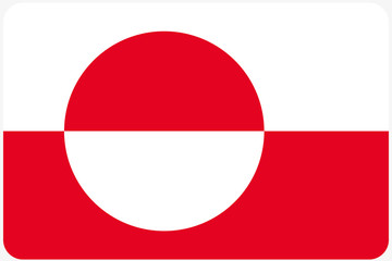 Flag Illustration with rounded corners of the country of Greenla