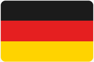 Flag Illustration with rounded corners of the country of Germany