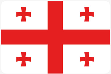 Flag Illustration with rounded corners of the country of Georgia