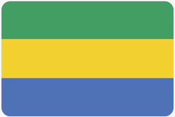Flag Illustration with rounded corners of the country of Gabon