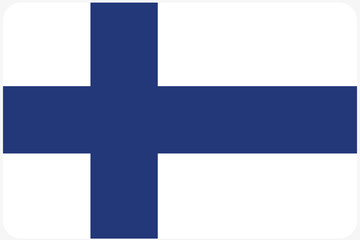 Flag Illustration with rounded corners of the country of Finland
