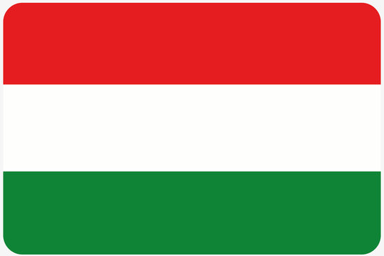 Flag Illustration with rounded corners of the country of Hungary