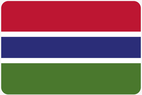 Flag Illustration with rounded corners of the country of Gambia