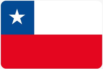 Flag Illustration with rounded corners of the country of Chile
