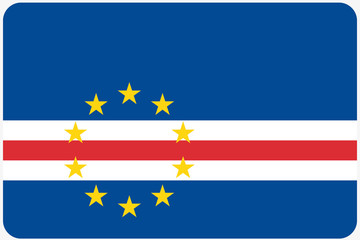 Flag Illustration with rounded corners of the country of Cape Ve