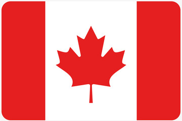 Flag Illustration with rounded corners of the country of Canada