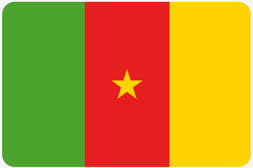 Flag Illustration with rounded corners of the country of Cameroo