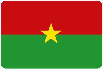 Flag Illustration with rounded corners of the country of Burkina