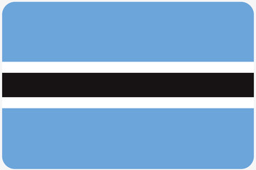 Obraz premium Flag Illustration with rounded corners of the country of Botswan