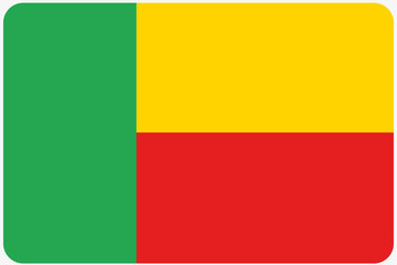 Flag Illustration with rounded corners of the country of Benin