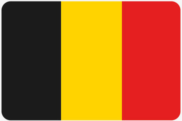 Flag Illustration with rounded corners of the country of Belgium