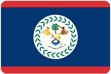 Flag Illustration with rounded corners of the country of Belize