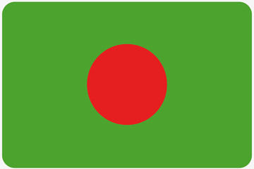 Flag Illustration with rounded corners of the country of Banglad