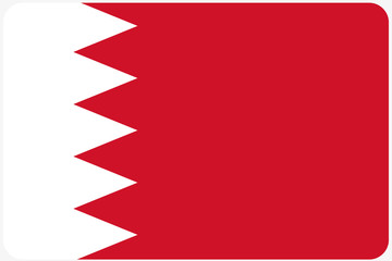 Flag Illustration with rounded corners of the country of Bahrain