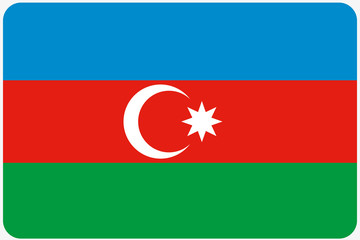 Flag Illustration with rounded corners of the country of Azerbai