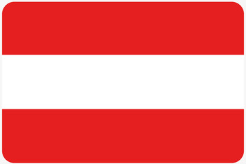 Flag Illustration with rounded corners of the country of Austria