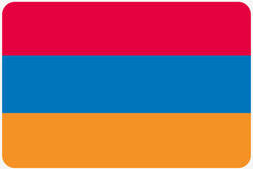 Flag Illustration with rounded corners of the country of Armenia