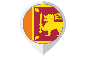 Flag Illustration inside a pointed of the country of Sri Lanka