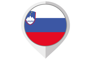 Flag Illustration inside a pointed of the country of Slovenia
