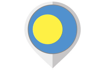 Flag Illustration inside a pointed of the country of Palau