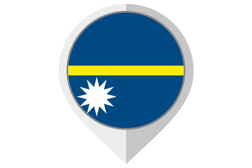 Flag Illustration inside a pointed of the country of Nauru