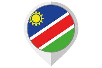 Flag Illustration inside a pointed of the country of Namibia