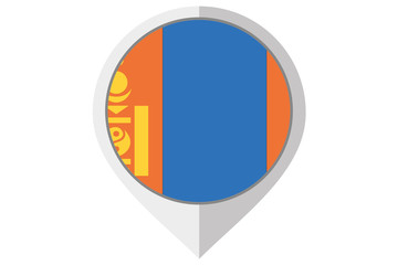 Fototapeta premium Flag Illustration inside a pointed of the country of Mongolia