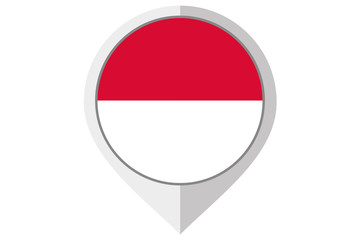 Flag Illustration inside a pointed of the country of Monaco