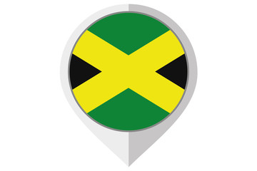 Flag Illustration inside a pointed of the country of Jamaica